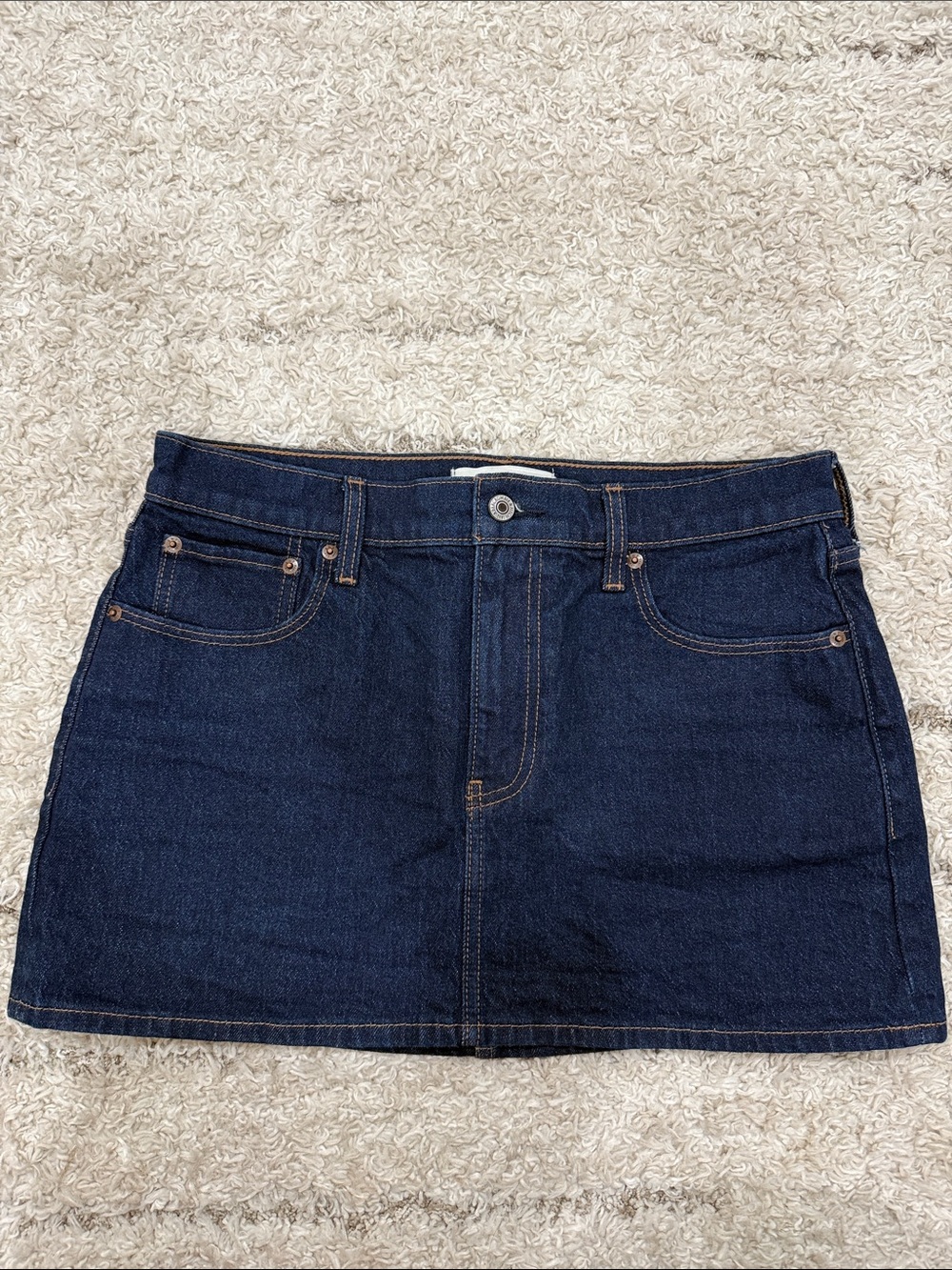 Mid-Rise Denim Mini Skirt